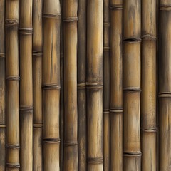 Fototapeta premium Detailed Bamboo Stalks Forming a Natural Wall, Bringing a Touch of Eastern Serenity and Artistic Texture to the Forefront