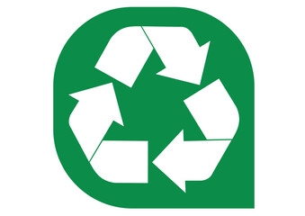 Green Recycling Symbol Arrows Glass Icon Speech Bubble