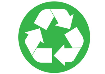 Green Recycling Symbol Arrows Glass Icon