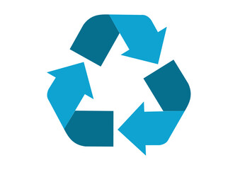 Blue Recycling Symbol Arrows  Paper Carton Icon
