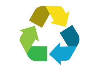 Yellow Blue Green Recycling Symbol Arrows  Paper Carton Metal Packaging Icon