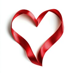 Elegant Red Ribbon Heart: Symbol of Love, Romance, and Affection for Special Occasions and Celebrations