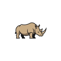 Obraz premium Rhinoceros Vector Logo Design