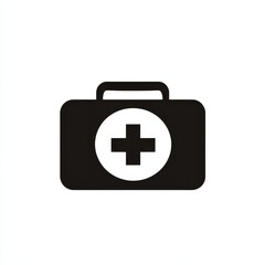 Obraz premium First Aid Kit Icon: Medical Assistance, Emergency Supplies, Health and Safety Symbol