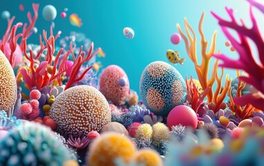 Easter coral 3d background