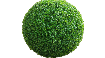Lush green artificial grass sphere, smooth and dense texture, isolated on a transparent or white background. --ar 16:9