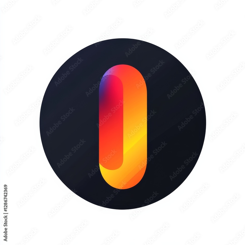 Fototapete gradient capsule in dark circle: modern abstract design with vibrant color transitions