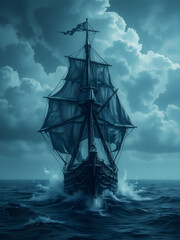 Obraz premium sailing ship in the sea