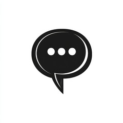 Fototapeta premium Minimalist Black Speech Bubble with Ellipsis: A symbol for dialogue, discussion, and online communication in a sleek, modern design.