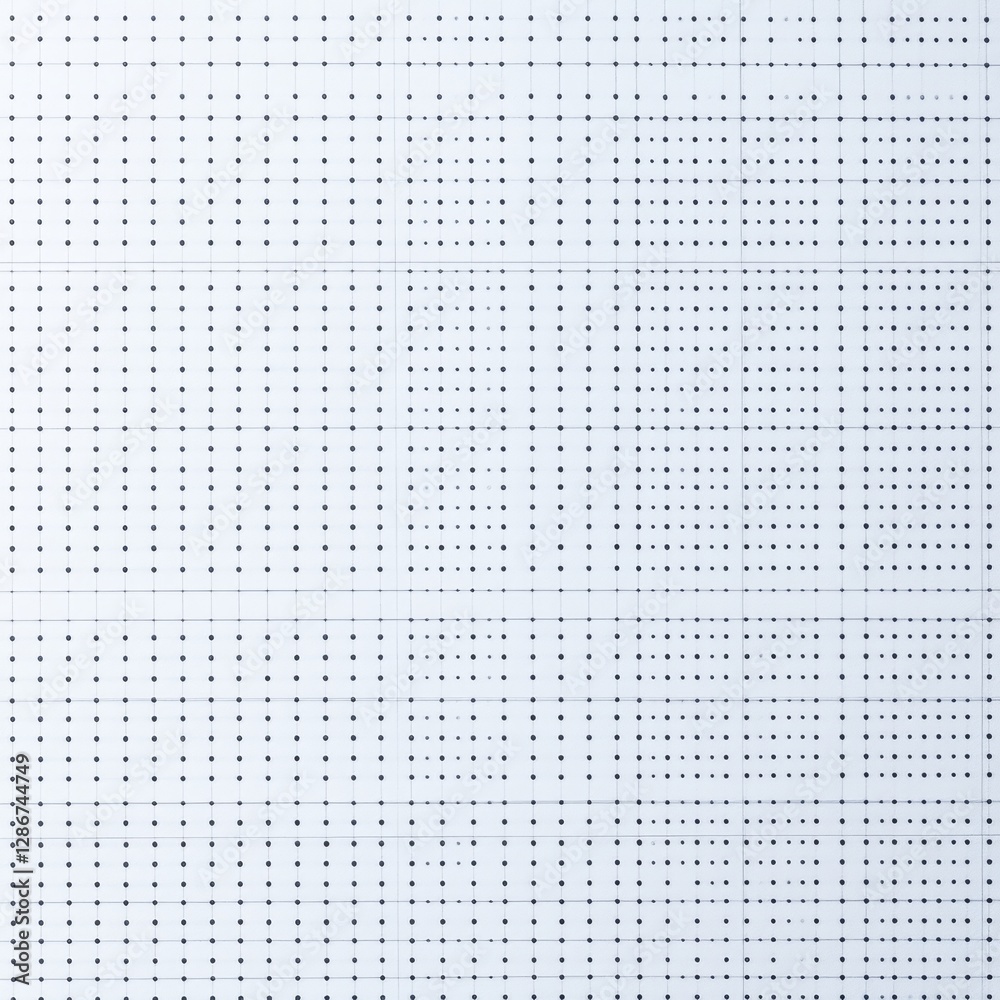 Poster Minimalist Grid Pattern with Varying Dot Densities and Subtle Horizontal and Vertical Lines on a Light Blue Background.