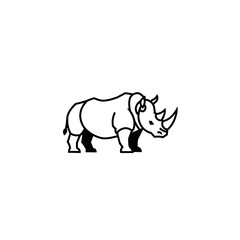 Obraz premium Rhinoceros Vector Logo Design