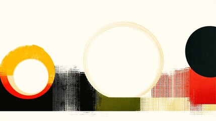Abstract Bold Circles Brightly Colored Composition. AI Generated