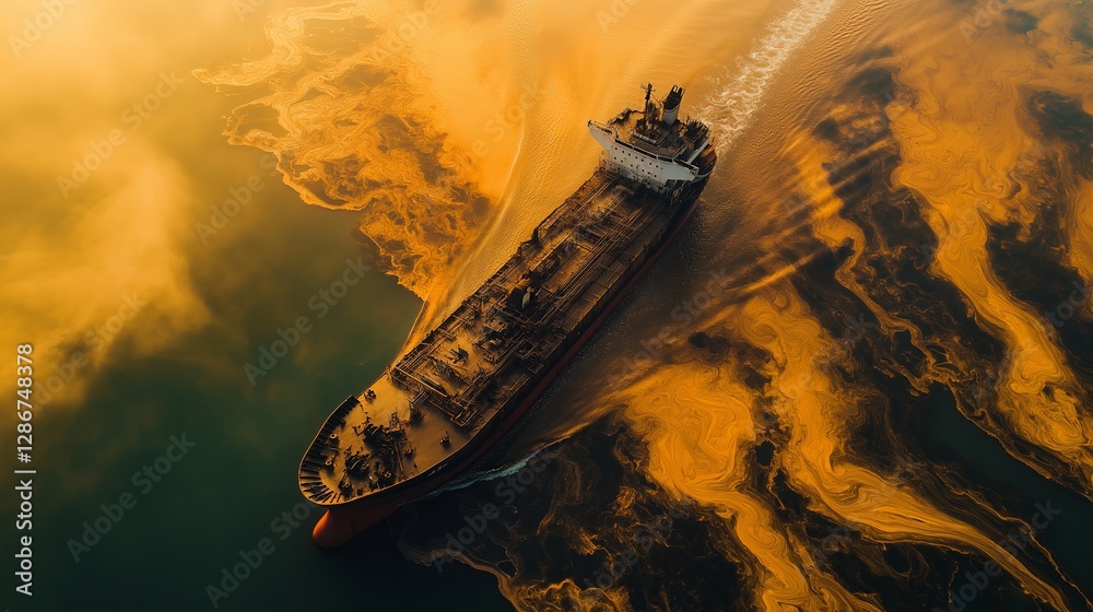 Poster a ship sailing through an ocean of liquid gold at sunset. --ar 16:9 --style raw --v 6.1 job id: 0e7c