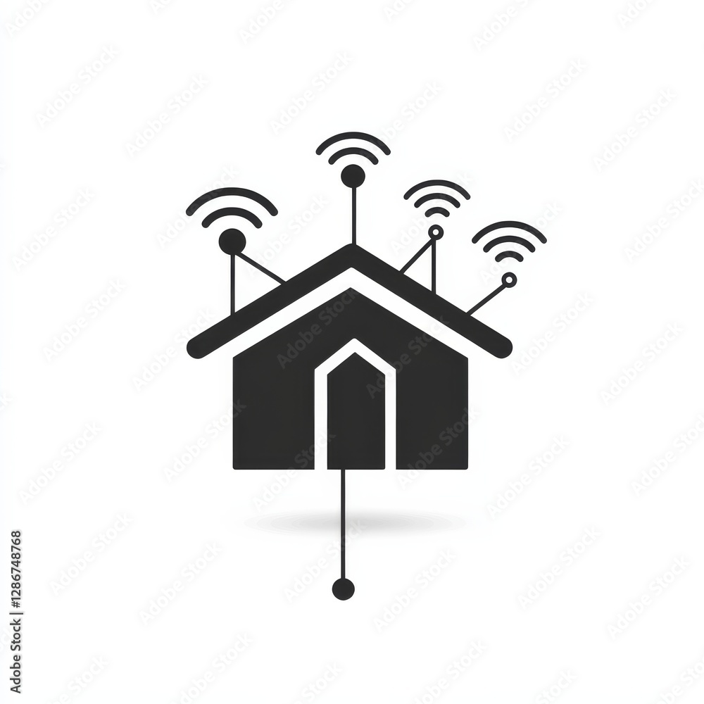 Aufkleber smart home connectivity: wireless network and technology integration for modern living, with a focus