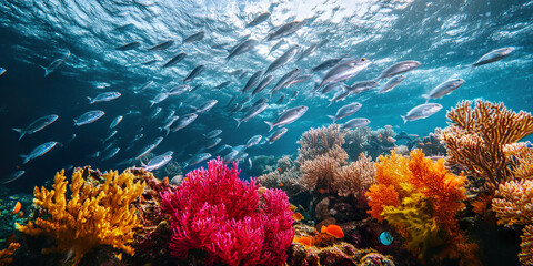 Fish School Coral Reef
