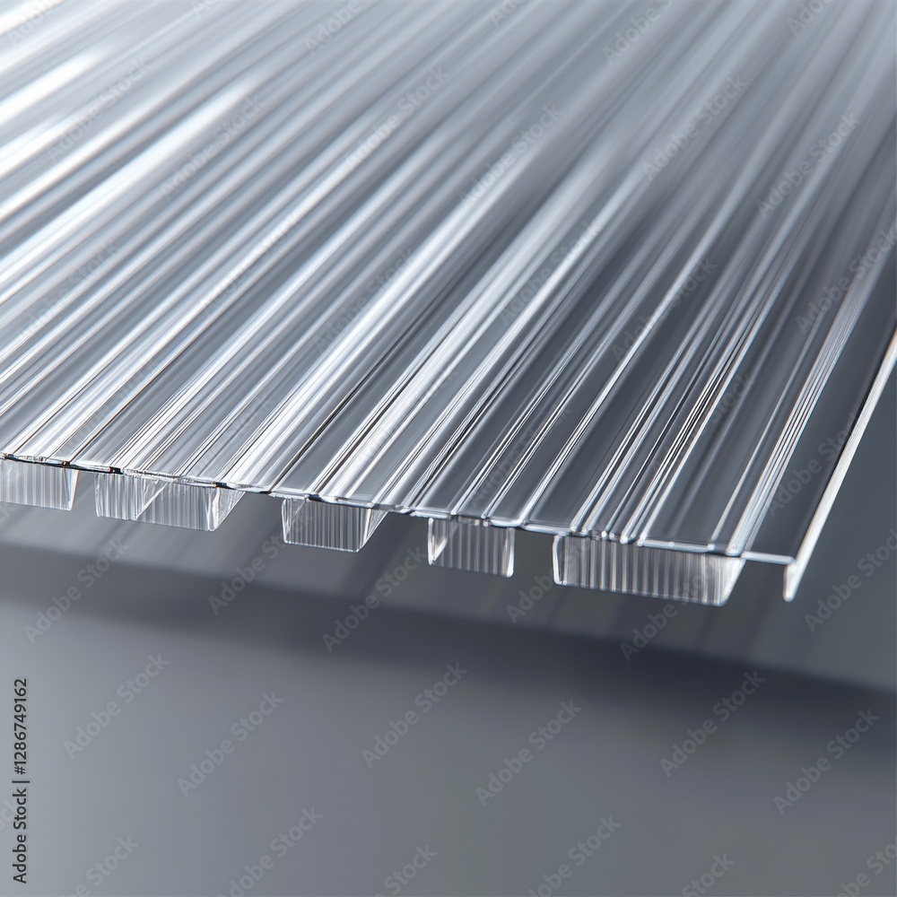 Aufkleber Textured Clear Polycarbonate Sheet: Abstract Material Close-up with Industrial Design