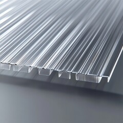 Textured Clear Polycarbonate Sheet: Abstract Material Close-up with Industrial Design