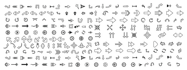 Arrow signs Arrows sign set Vector illustration