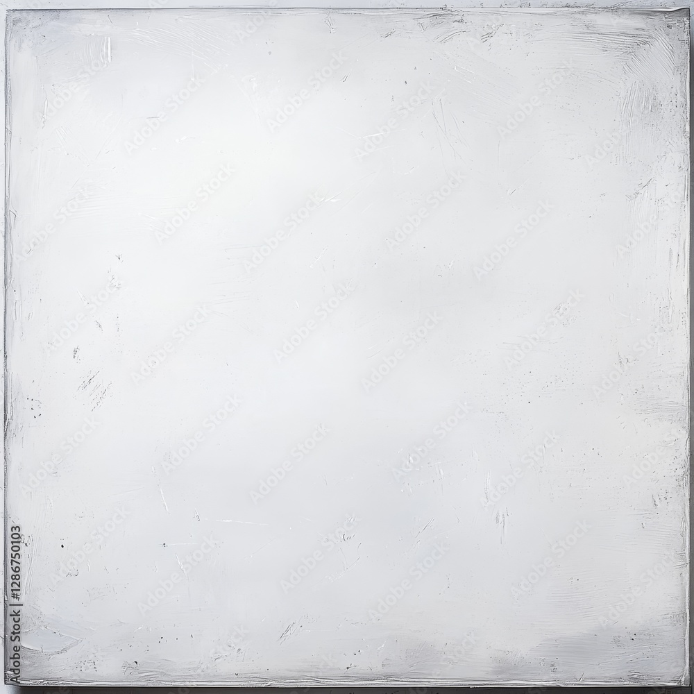 Aufkleber White Texture Background with Brush Strokes and Grey Frame: Abstract Minimalist Art 