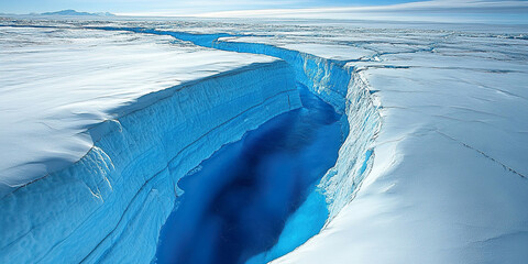 Deep Blue Glacier Crevasses
