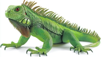 Fototapeta premium Vibrant iguana on white background