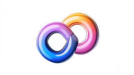 Interlocking Gradient Rings: A Vibrant 3D Render AI Generated