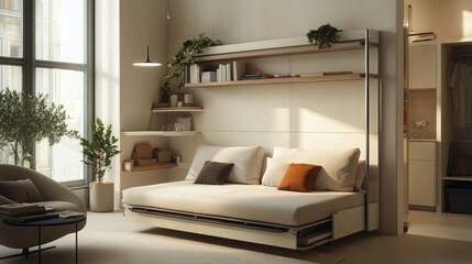 A well-organized, stylish micro apartment