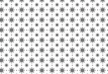 Vector seamless pattern fabric black flower with dot, black floral background, design for fabric printing, paper warp, backdrop, wallpaper, decoration