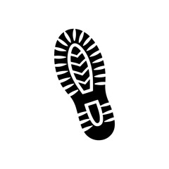 Shoe sneaker print foot silhouette vector flat illustration design.