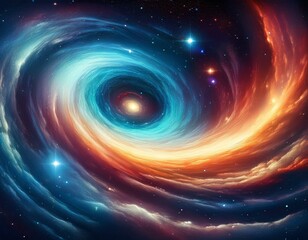 Mesmerizing galaxy vortex with swirling stars and nebula colors