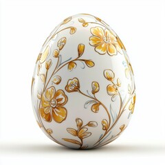Fototapeta premium Easter egg made of porcelain isolated on white background