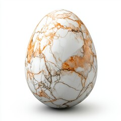 Easter egg made of marble isolated on white background