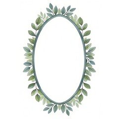 Oval Frame with Lush Eucalyptus Foliage for Elegant Design and Decoration