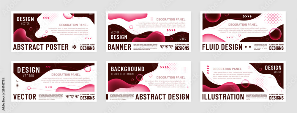Poster wave background. liquid shape banner, abstract gradient fluid graphic for tech, business web design,