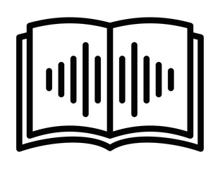 Audio book vector icon for digital learning and education. Editable stroke.