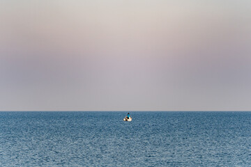 Naklejka premium boat on the sea