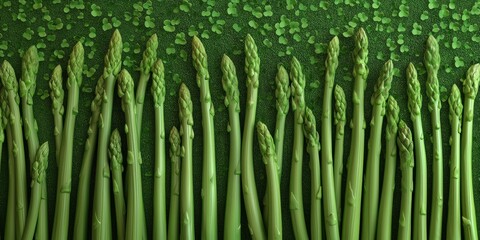 Fototapeta premium Saint Patrick Day asparagus 3d background
