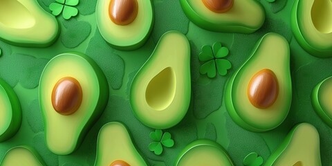 Saint Patrick Day avocado 3d background