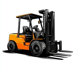 Fototapeta premium Forklift logo on isolated background