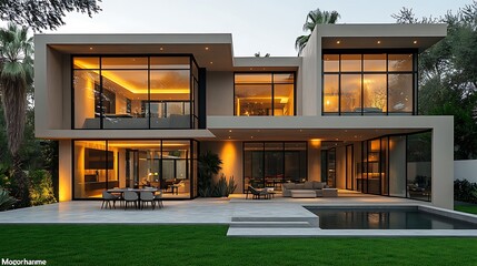 Luxury residence with concept high resolution hd photo