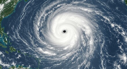 Eye of the storm, A mesmerizing view of a powerful typhoon from above