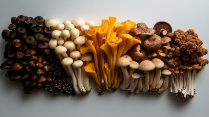 Obraz premium A Rainbow of Mushrooms: A Culinary Delight