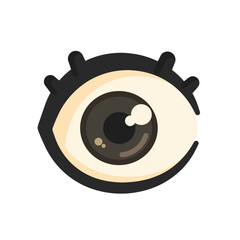 Fototapeta premium Stylized eye icon with lashes and a neutral expression a clean and simple vector art for use in various design projects