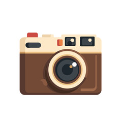A charming flat-style icon of a vintage camera perfect for adding a retro touch to any design project Clean and adorable illustration