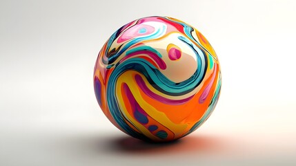 Obraz premium Vibrant and Playful 3D Planet with Sophisticated Flair and Whimsical Cultural Touches