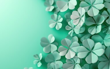 Saint Patrick Day Mint Green 3d background minimalistic mockup with space for text