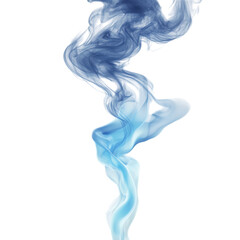 Blue Smoke Cloud with Flame Isolated on Transparent Background