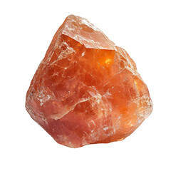 Large Orange Quartz Stone Isolated on Transparent Background