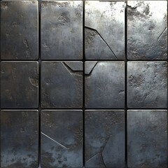 Seamless Metallic Textured Surface with Stylized Geometric Pattern Design