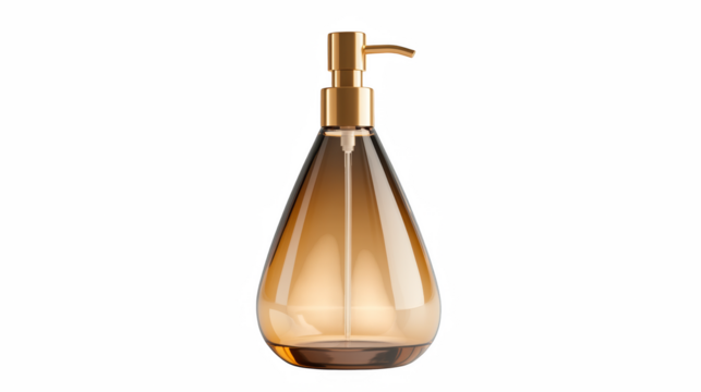 Elegant Amber Glass Soap Dispenser with Gold Pump